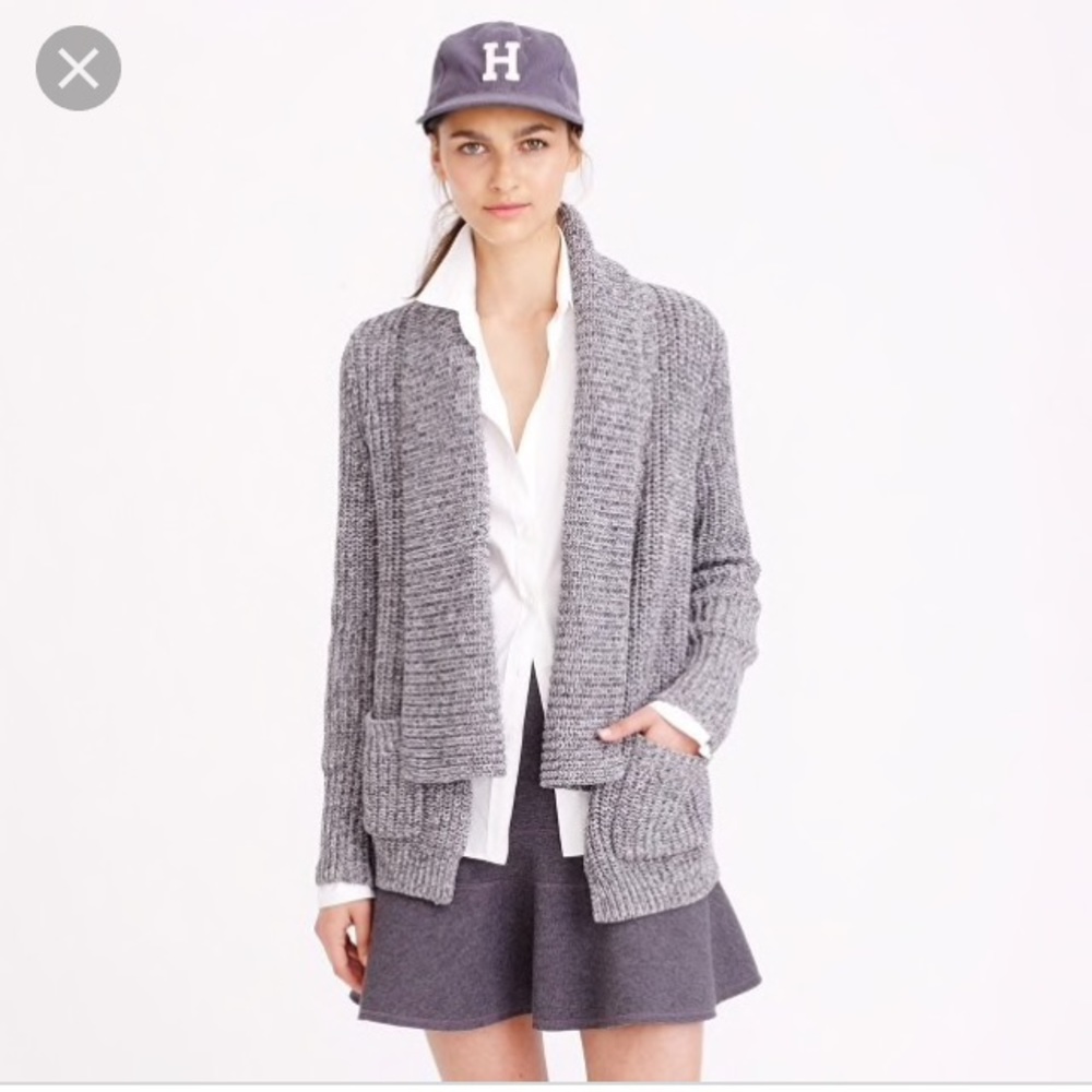 J. Crew Chunky Shawl Collar Open Cardigan Sweater